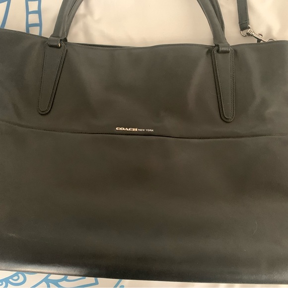 Coach large black leather briefcase bag - Picture 3 of 4